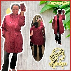 Darling Horse Collection - Sz L - Women's light hot pink trench coat / Jacket